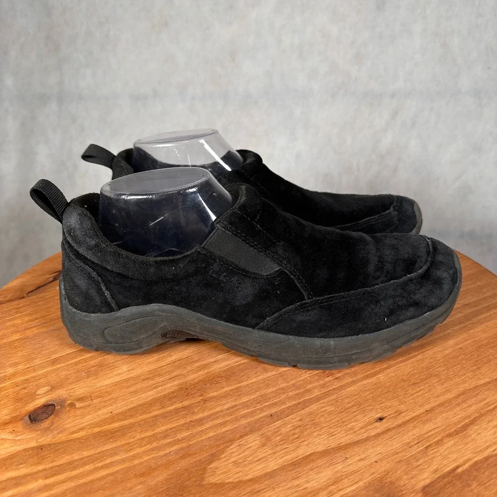 Cabelas Slip On Shoes Mens 10 Black Good Suede CS-3060B-01P Rugged Loafers